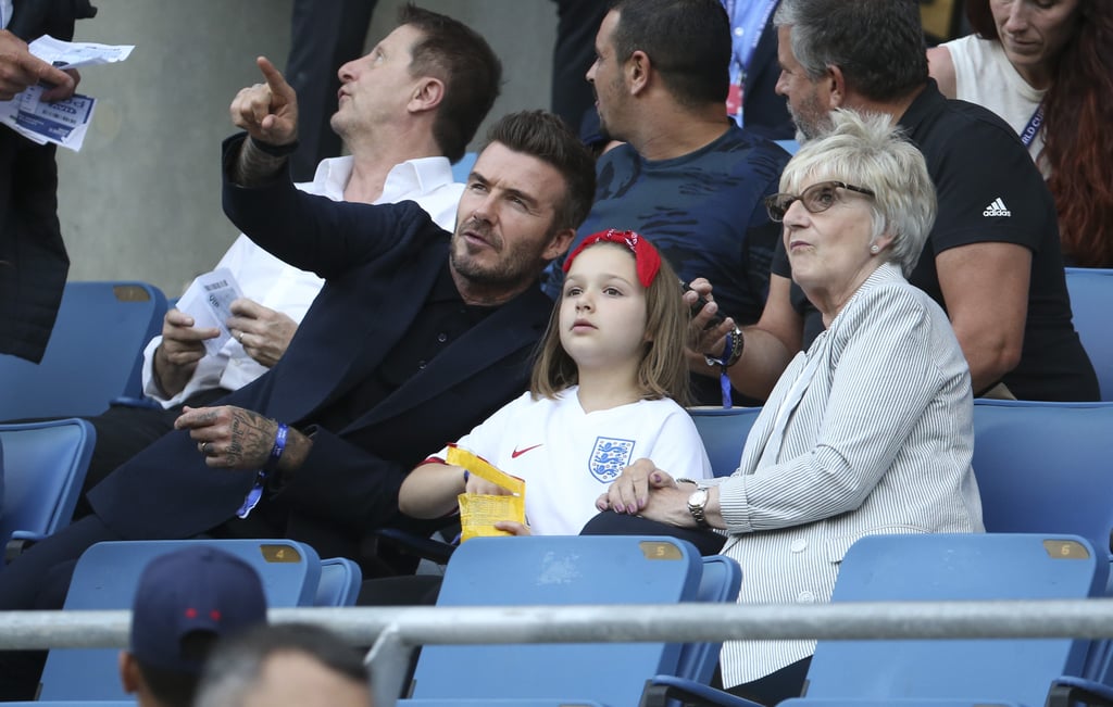 David Beckham and Harper at World Cup Pictures June 2019