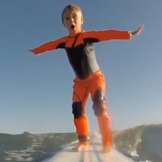 4-Year-Old Surfing With Her Dad (Video)