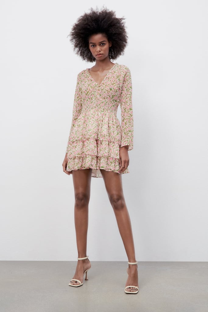 A Long Sleeve Dress: Zara Floral Print ...