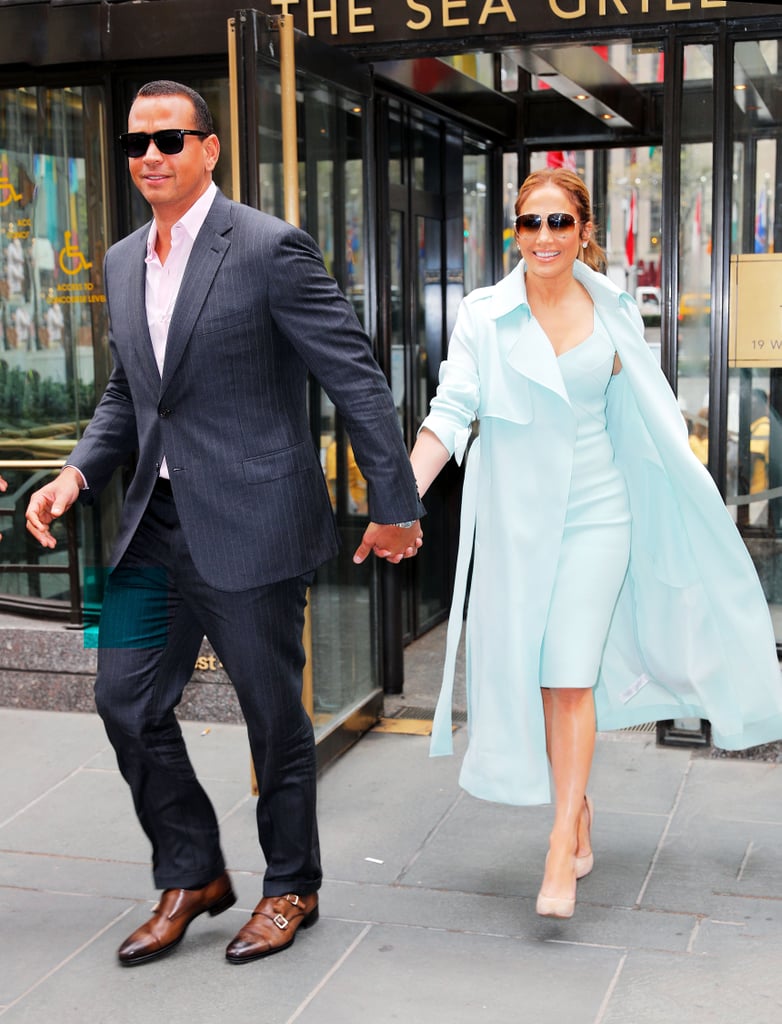 Wearing a Pastel Blue Dress and Matching Coat