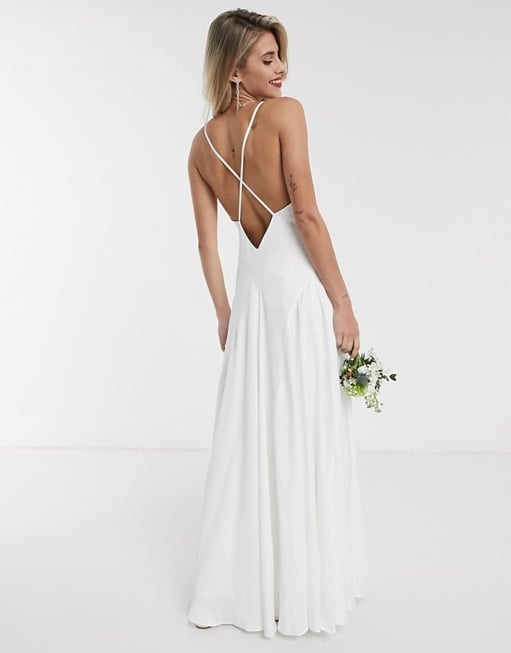 ASOS Edition Paige Satin Plunge Wedding Dress