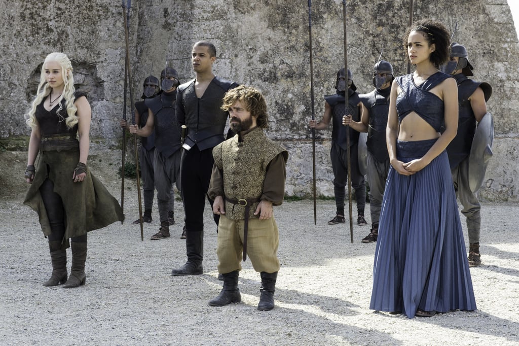 In that crop top, maxi skirt combo, we wouldn't be too surprised if Missandei was secretly a fashion blogger.