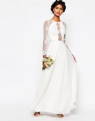 Asos Bridal Lace Paneled Wedding Dress