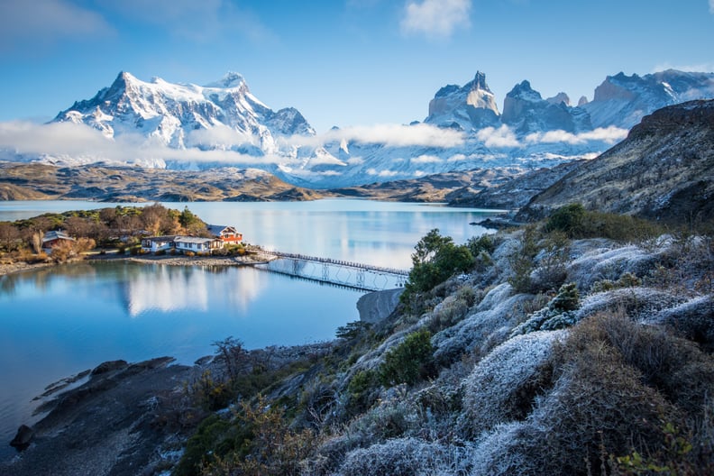Snow at Pehoe Lake, Torres del Paine National Park