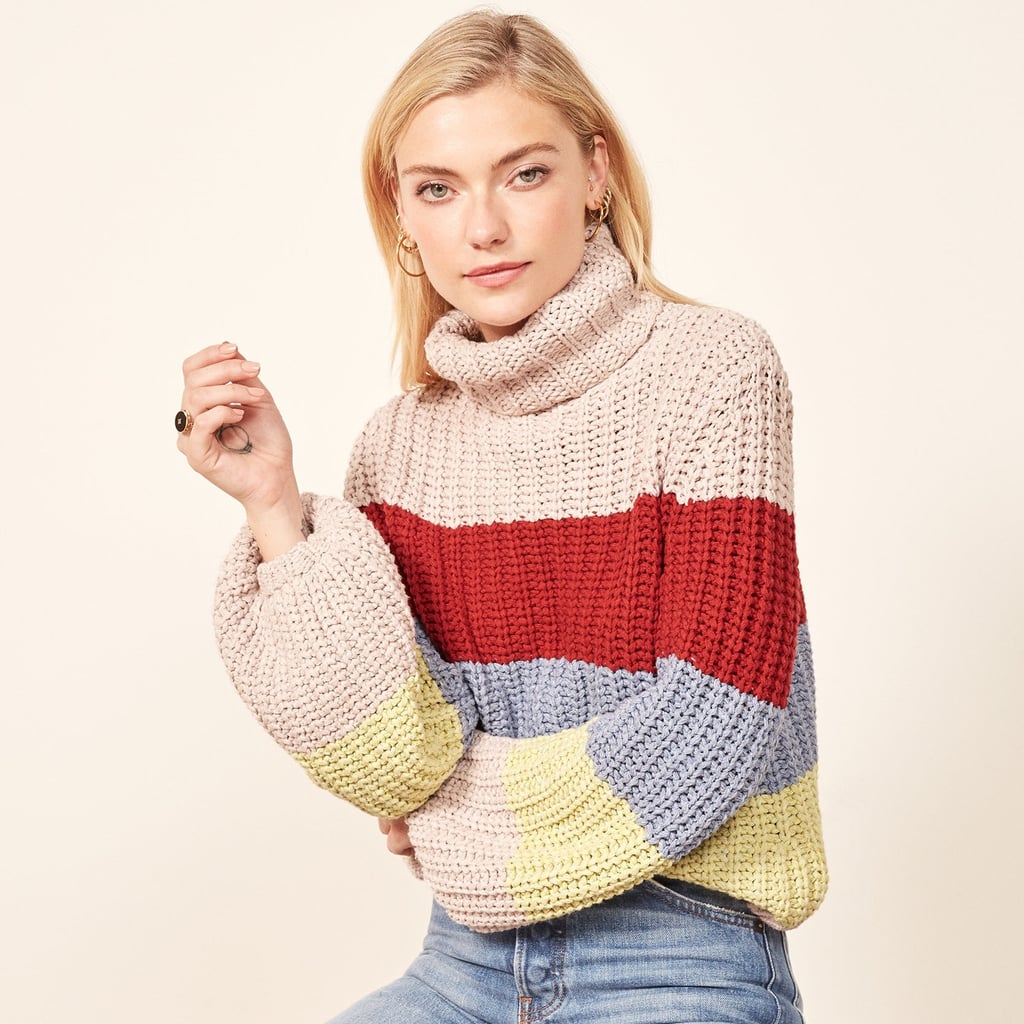 Halogen ruffle neck sweater outlet