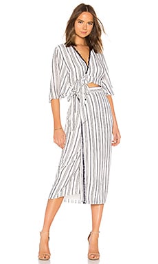 The Jetset Diaries Aries Stripe Shirt Dress in Navy & Ivory