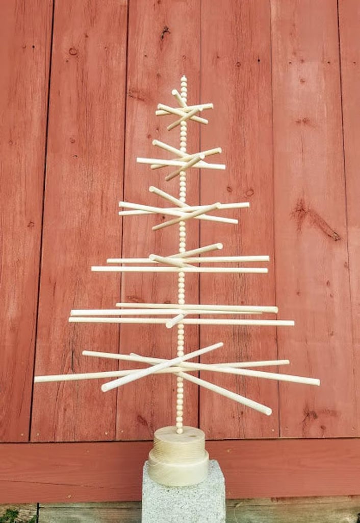 Beaded Wood Christmas Tree