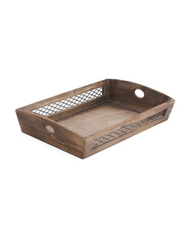 Large Wood With Wire Storage Tray ($17)