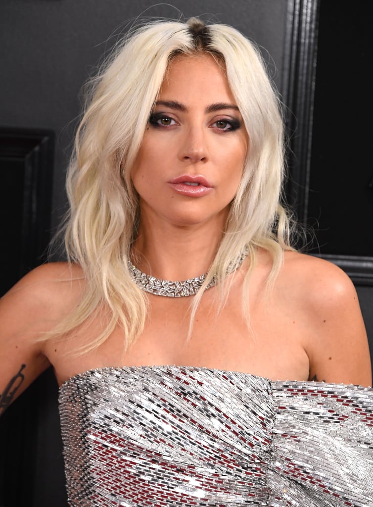 Lady Gaga's Platinum Hair With Dark Roots