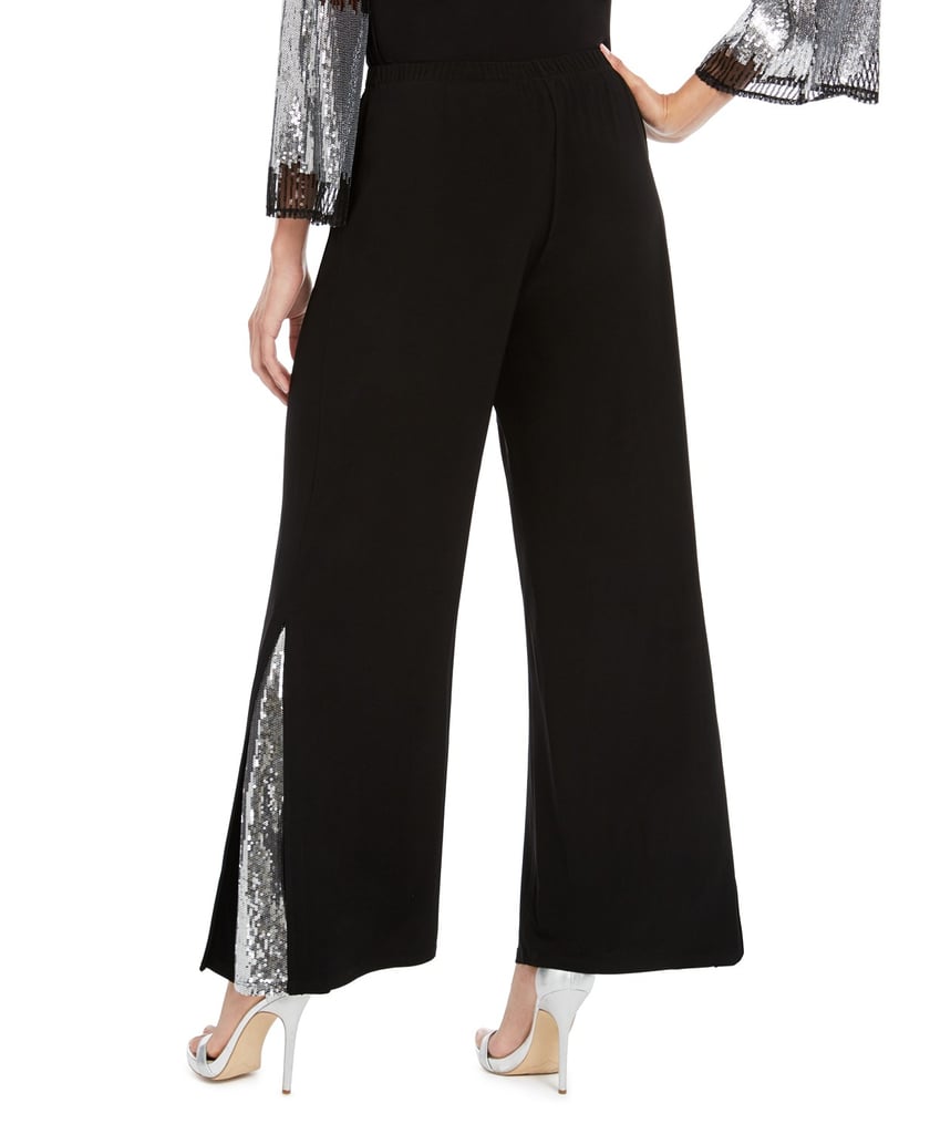 MSK Sequin-Inset Wide-Leg Pants