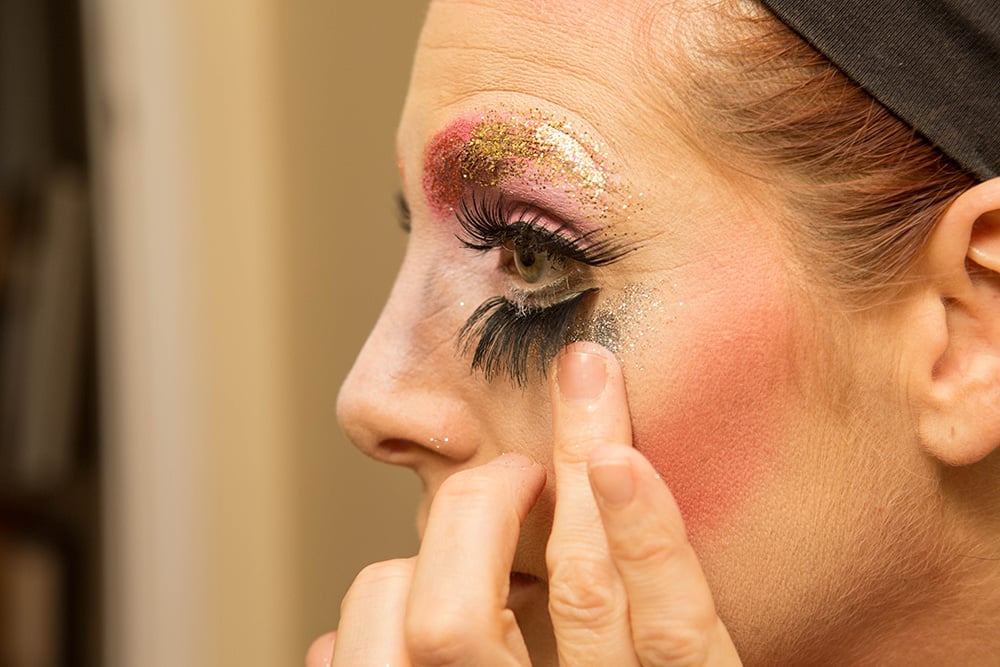 PS: Does Fauxnique have a signature look?
F: It depends on what I'm going for. The signature feature for me is definitely these lower lashes. It's a late '60s style, and it immediately makes my face look like a drag queen. The danger for faux queens is that we're already discredited in some circles, so when you just say, "Oh, here's my crazy lipstick! Woo!" that's not enough. To be fair, if you never wear makeup, lipstick can feel extreme. But I think in order for women to look like drag queens, we have to be even more extreme or no one's going to take us seriously.
