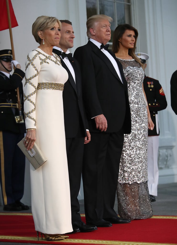 Melania Trump Sequined Chanel Dress at State Dinner 2018