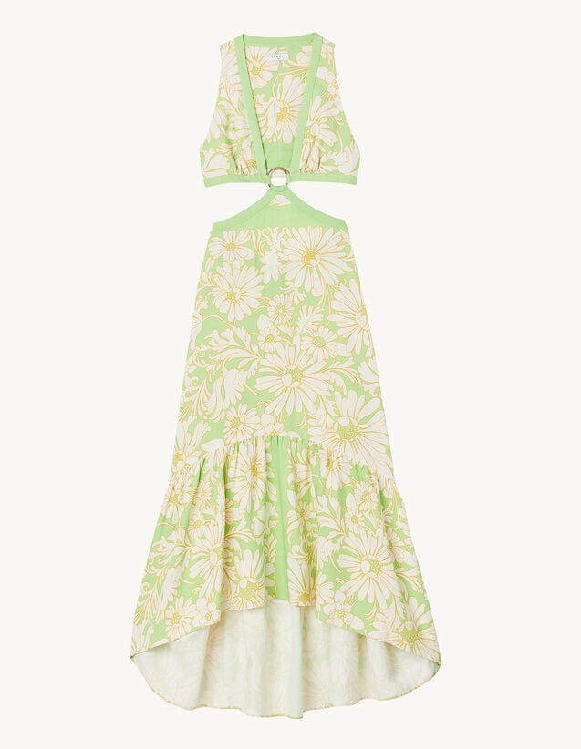 Sandro Long Dress With Cut-Outs