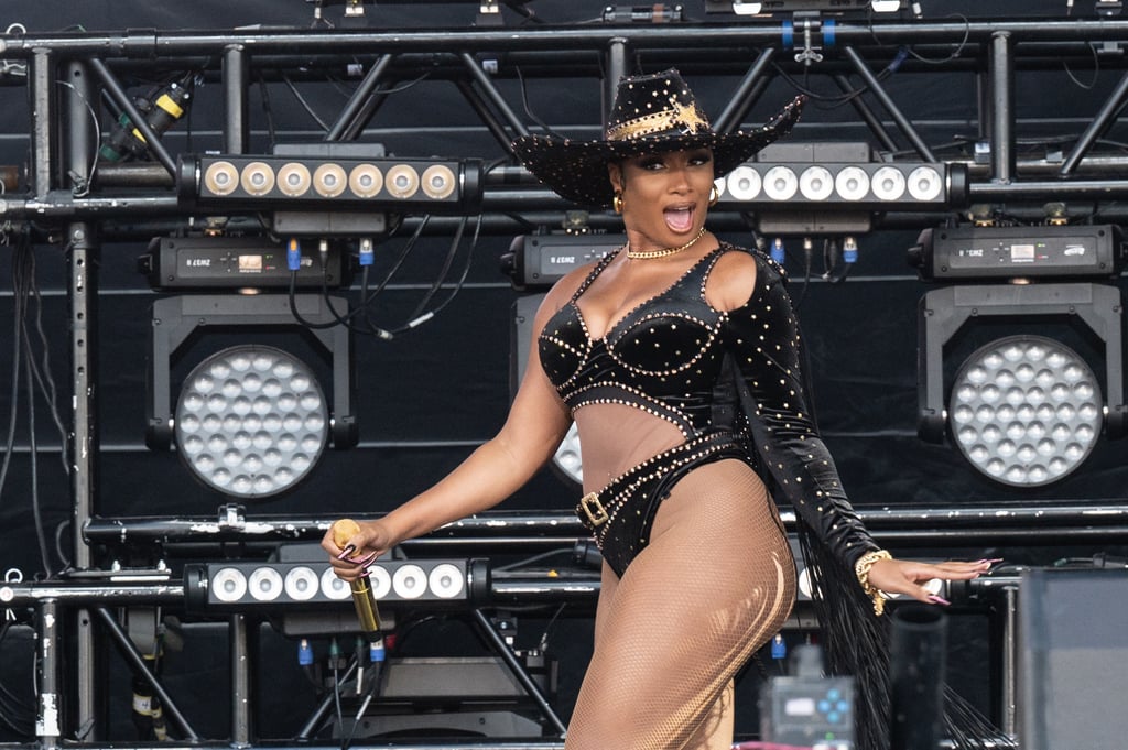 Megan Thee Stallion's Cowgirl Chic Rhinestone Bodysuit