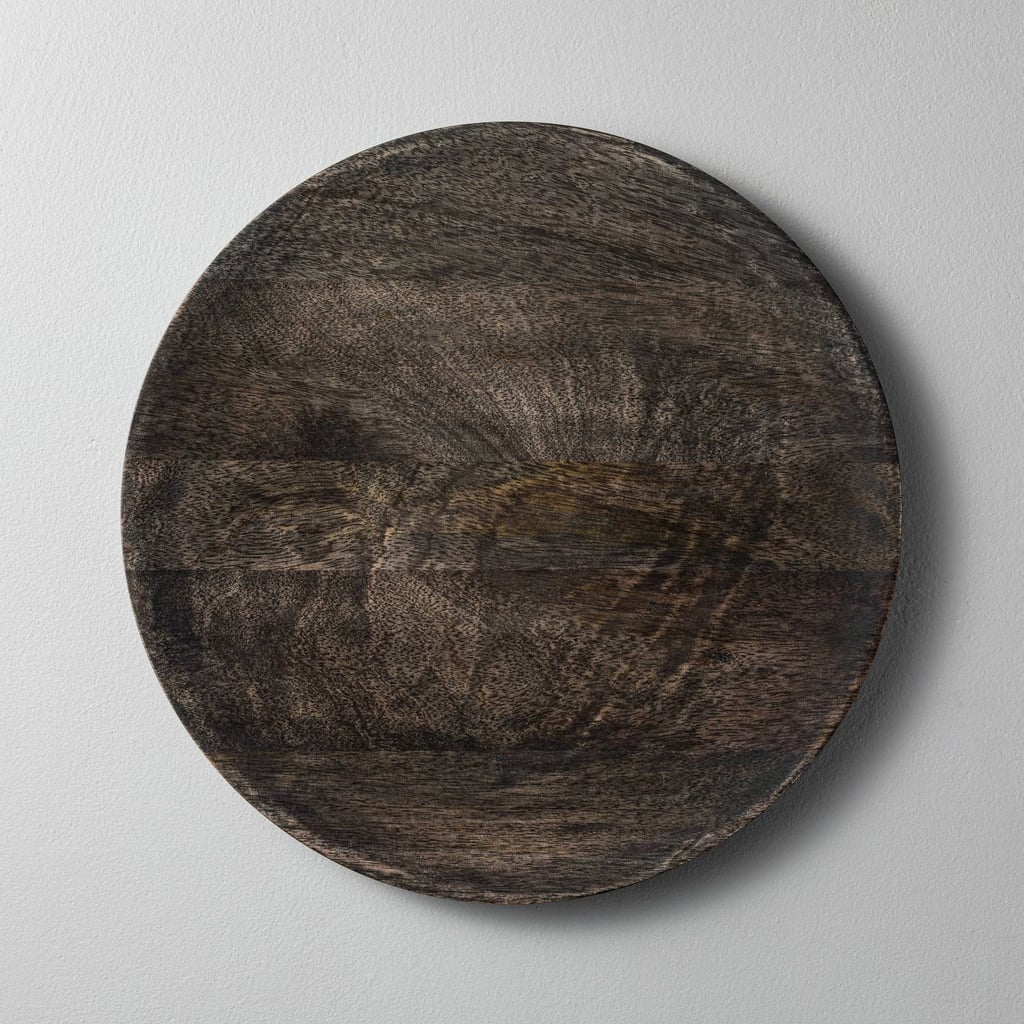 Distressed Wood Plate Charger in Black