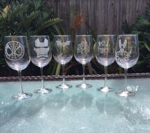 Superhero Wine Glasses