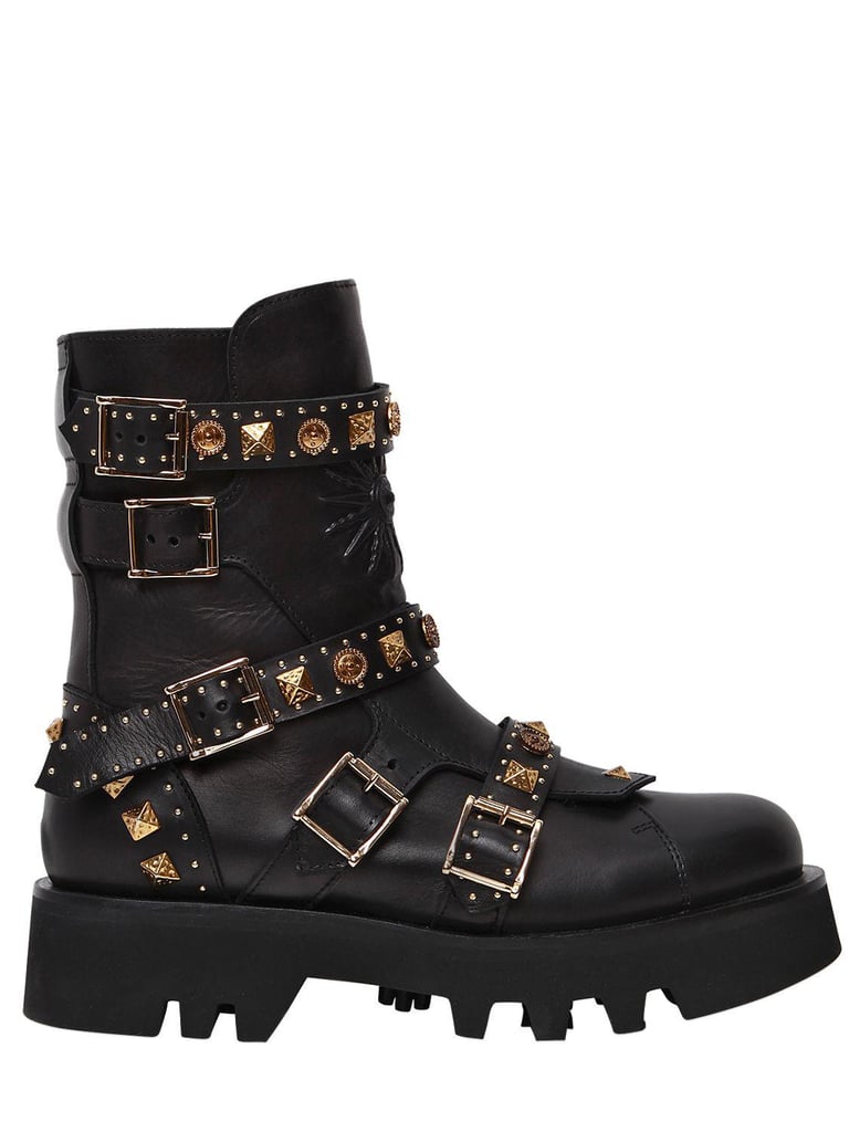 Fausto Puglisi 45MM Studded Leather Combat Boots