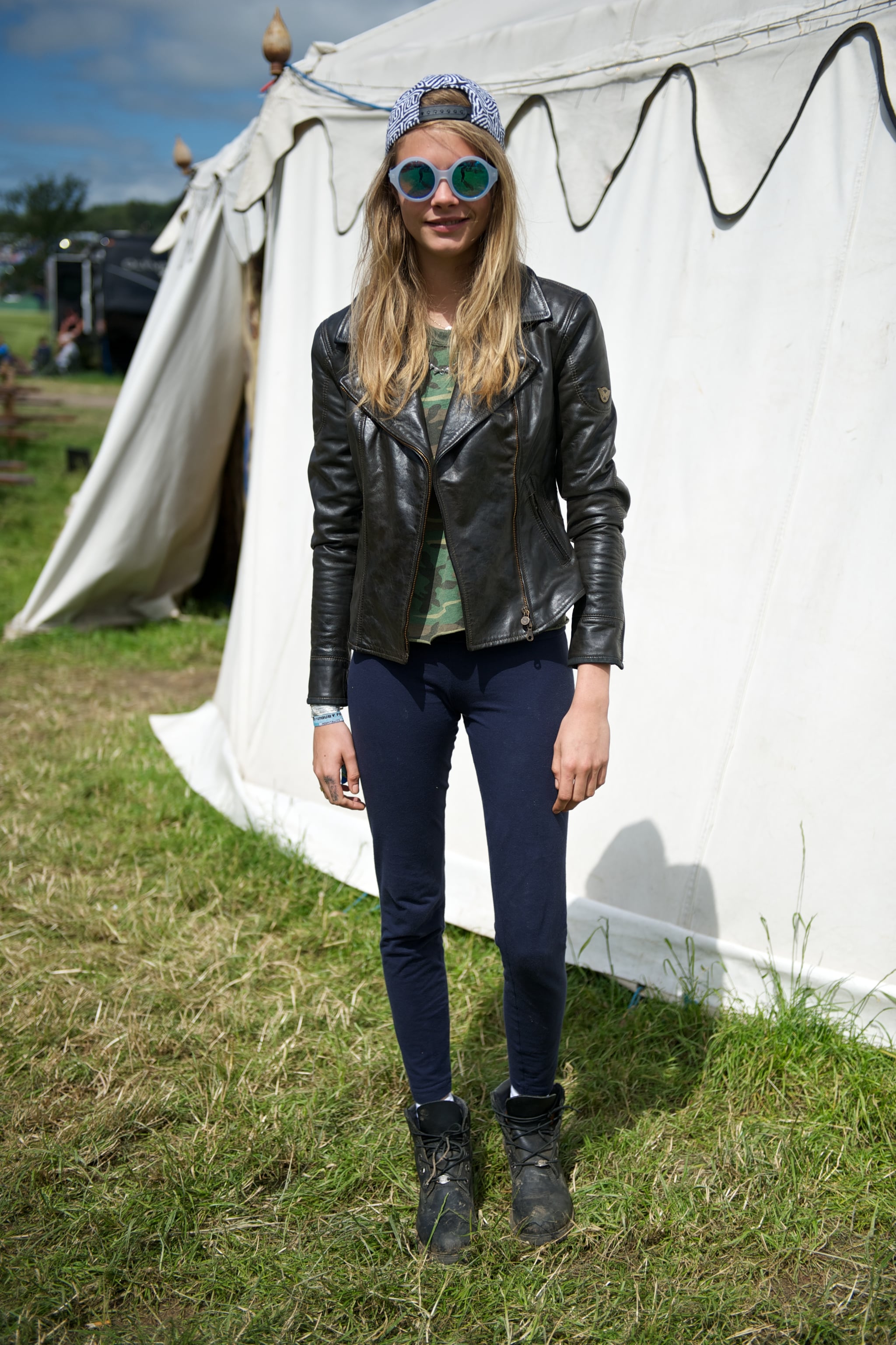 Cara Delevingne sported a backwards 