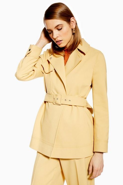 Topshop Bonded Belted Jacket