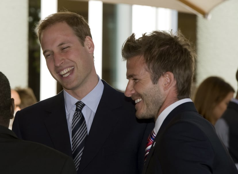 JOHANNESURG - JUNE 19: (N0 PUBLICATION IN UK MEDIA FOR 28 DAYS)   Prince William, Prince Harry and David Beckham attend a reception for FIFA officials on behalf of the English Football Association in honour of the 2010 Football FIFA World Cup on June 19, 