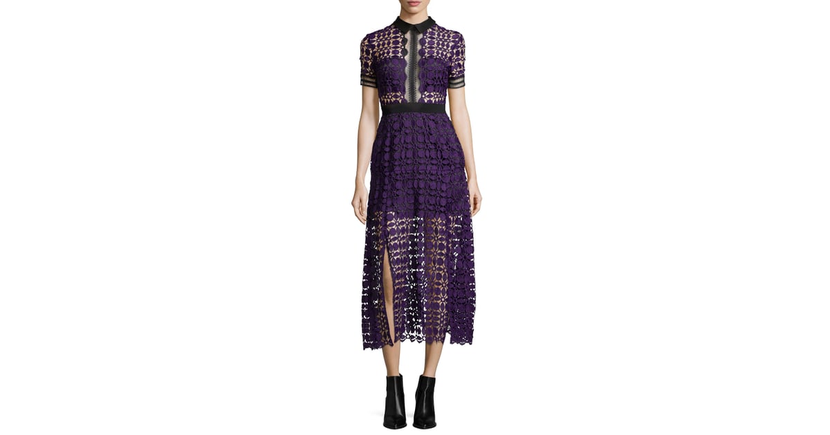 Ruffled-yoke lace dress | Self-Portrait | MATCHESFASHION US