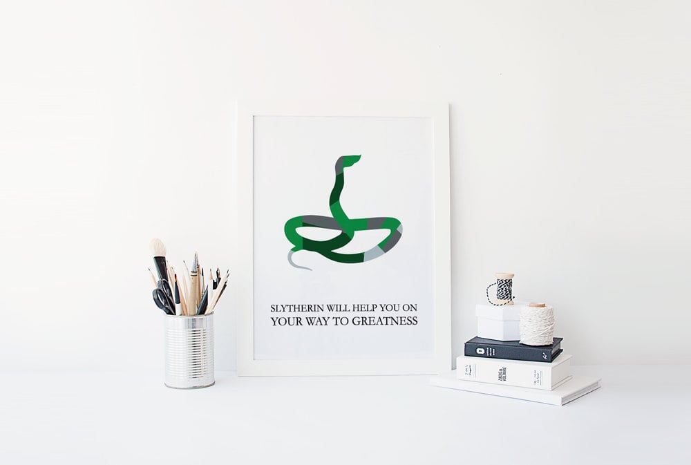 "Slytherin Will Help You on Your Way to Greatness" Wall Art ($4)