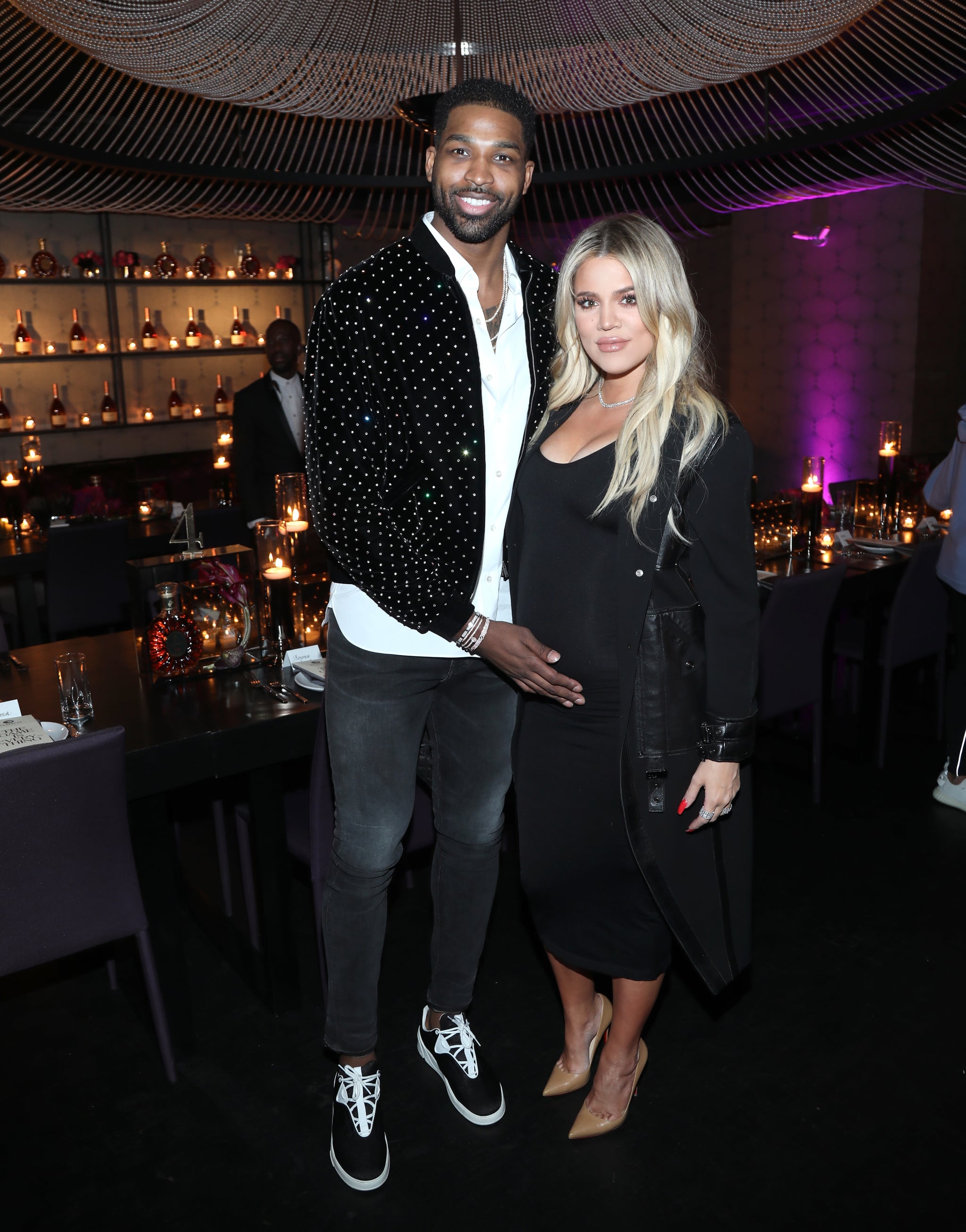 LOS ANGELES, CA - FEBRUARY 17:  Tristan Thompson and Khloe Kardashian attend the Klutch Sports Group 