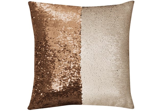 Mermaid Sequin Gold/Ivory Accent Pillow