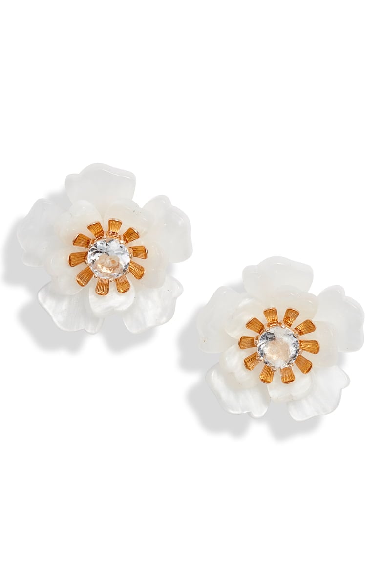 Rachel Parcell Floral Statement Button Stud Earrings