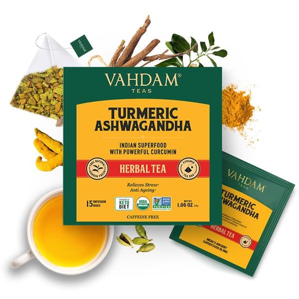 Turmeric Ashwagandha Herbal Tea Vahdam Teas Turmeric Tea Review