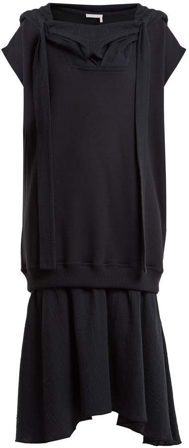 See by Chloé Hooded Cotton-Jersey Midi Dress