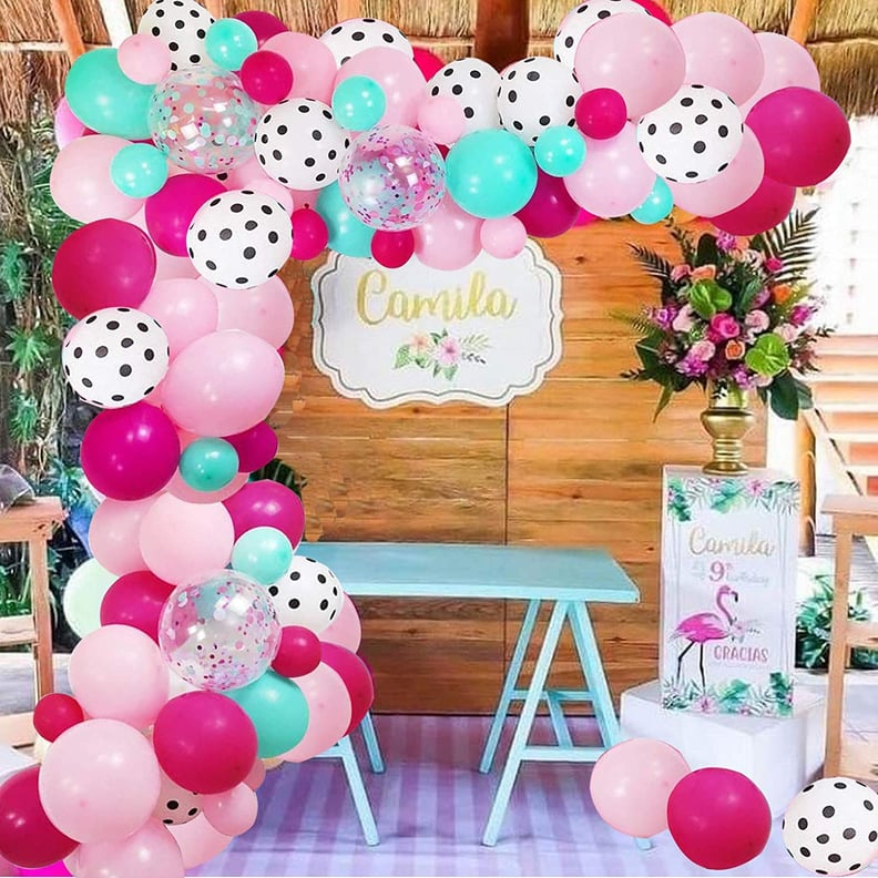 125-Piece Pink, Blue, and Polka Dot Balloons Garland Arch Kit