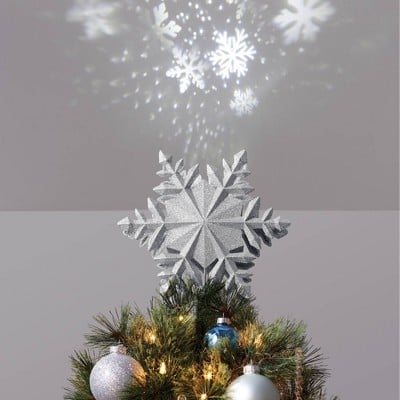 10in 4 Led Light Glitter Snowflake