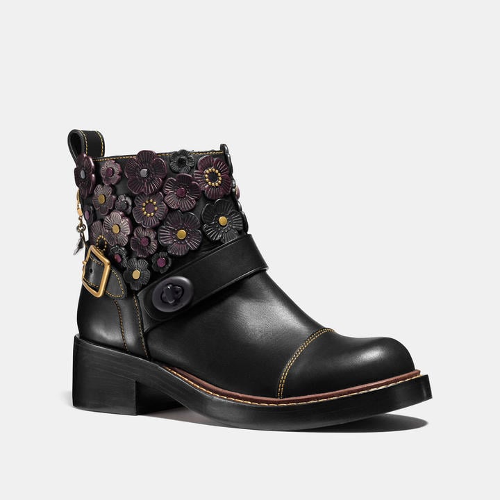 coach tea rose booties