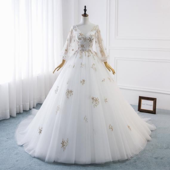 A-Line Star Wedding Dress | Celestial Wedding Theme | POPSUGAR Love ...