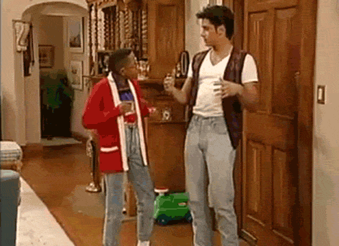 When he helps Urkel with his moves.