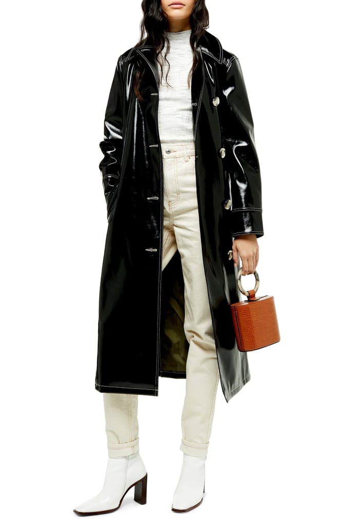 Topshop Vinyl Trench Coat