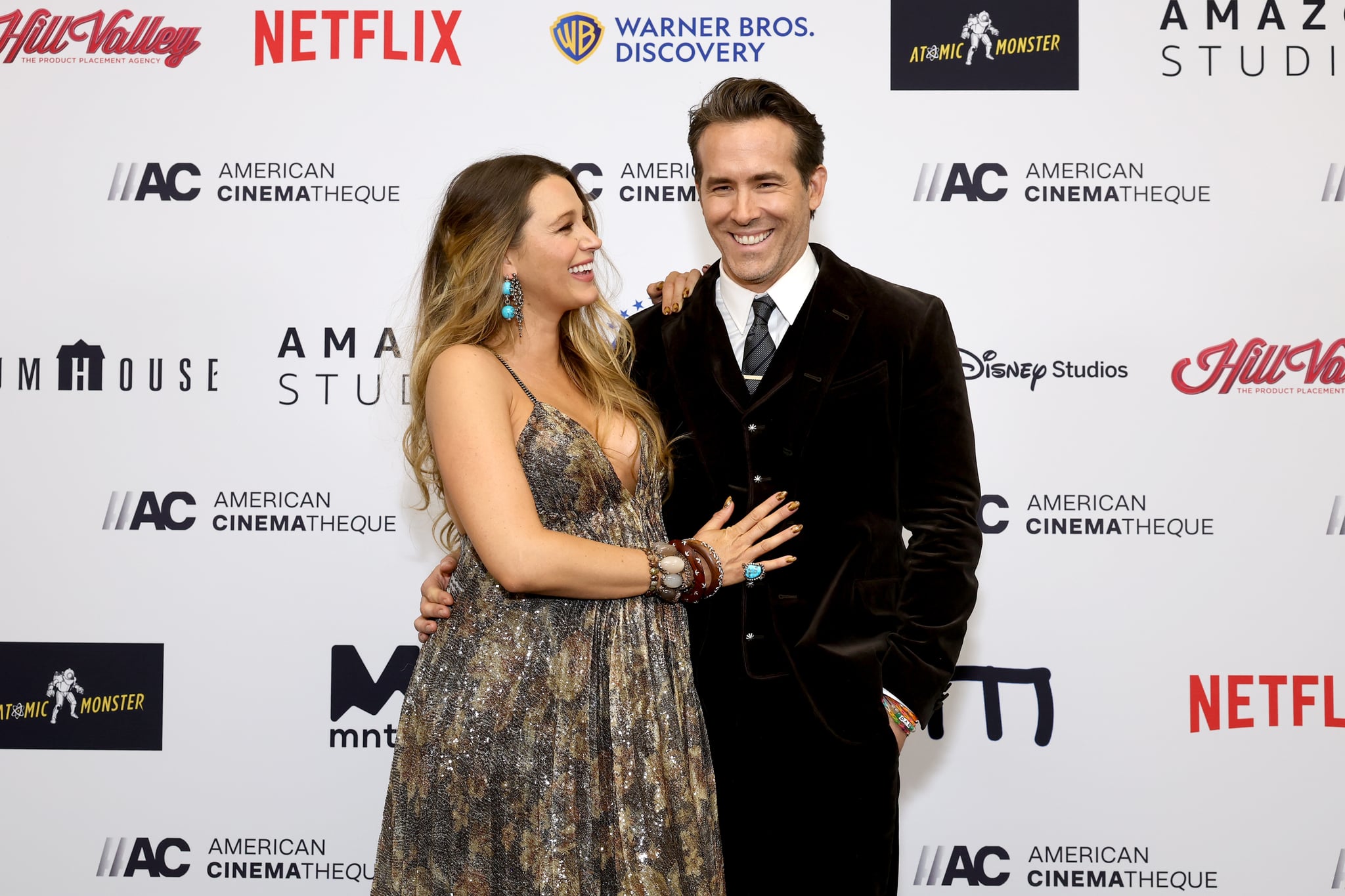 BEVERLY HILLS, CALIFORNIA - NOVEMBER 17: (L-R) Blake Lively and Honoree Ryan Reynolds attend the 36th Annual American Cinematheque Awards at The Beverly Hilton on November 17, 2022 in Beverly Hills, California. (Photo by Emma McIntyre/Getty Images for American Cinematheque)