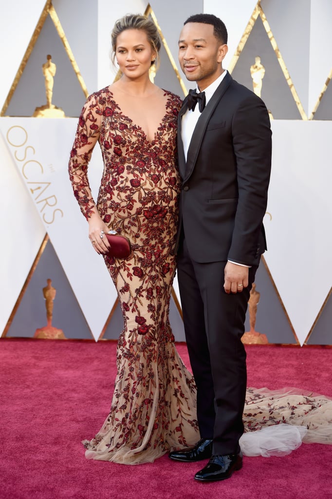 Chrissy Teigen's Marchesa Dress at Oscars 2016