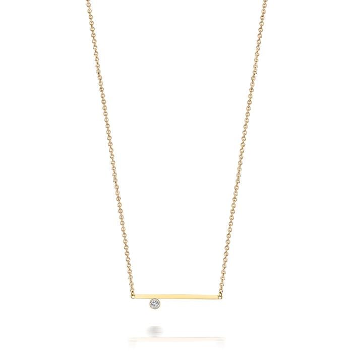 SLDA Collection 14kt Solitaire Diamond Bar Necklace