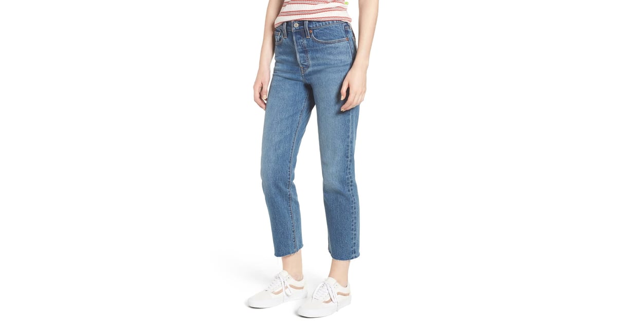 Levi's Wedgie Raw Hem High Waist Straight Leg Jeans | 17 Top-Rated Jeans So  Flattering, You'd Never Guess They're All Under $100 | POPSUGAR Fashion  Photo 10