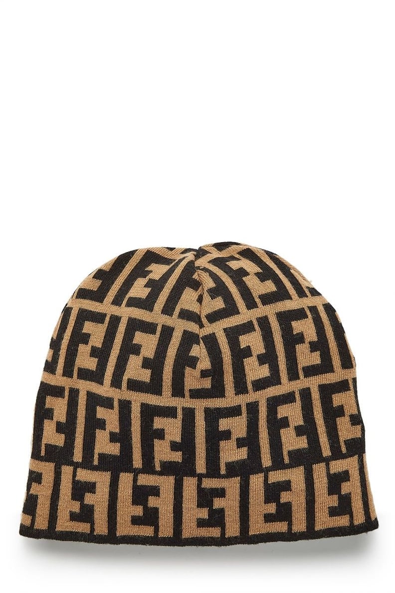 Fendi Beige & Black Zucca Wool Beanie