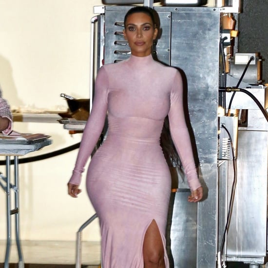 Kim Kardashian Pink Dress at Kylie Jenner's Skincare Party