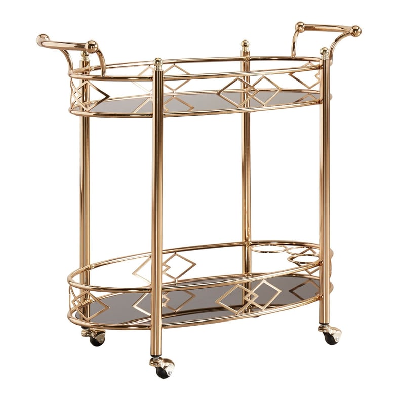 Something Rose Gold: Inspire Q Annie Vintage Metal and Glass Bar Cart