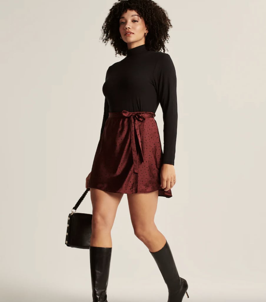 Abercrombie & Fitch Satin Wrap Mini Skirt