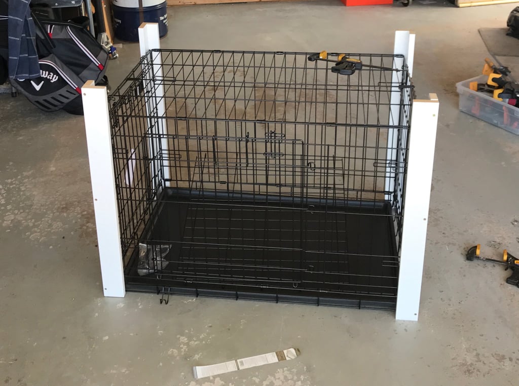 homemade inside dog kennel