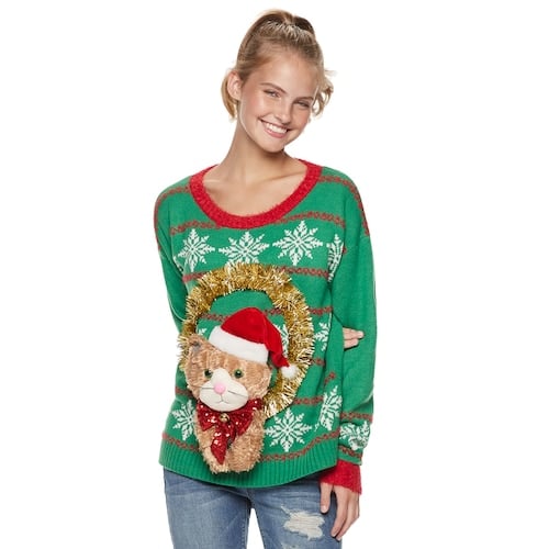 It's Our Time Cat Wreath Christmas Sweater