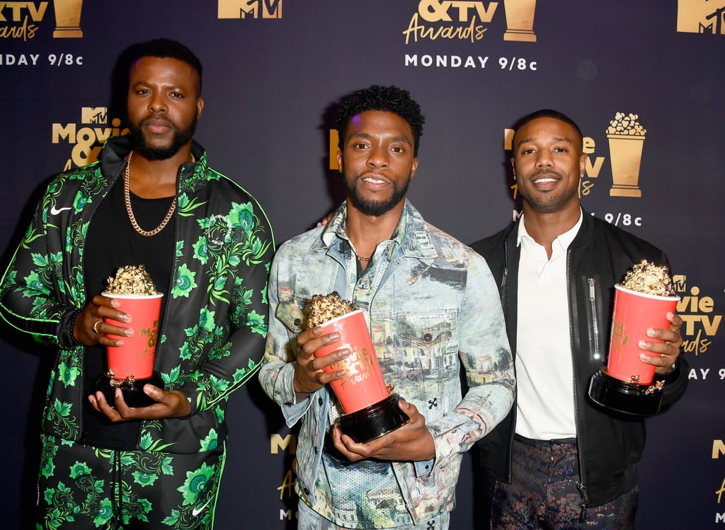 Winston Duke, Chadwick Boseman, and Michael B. Jordan