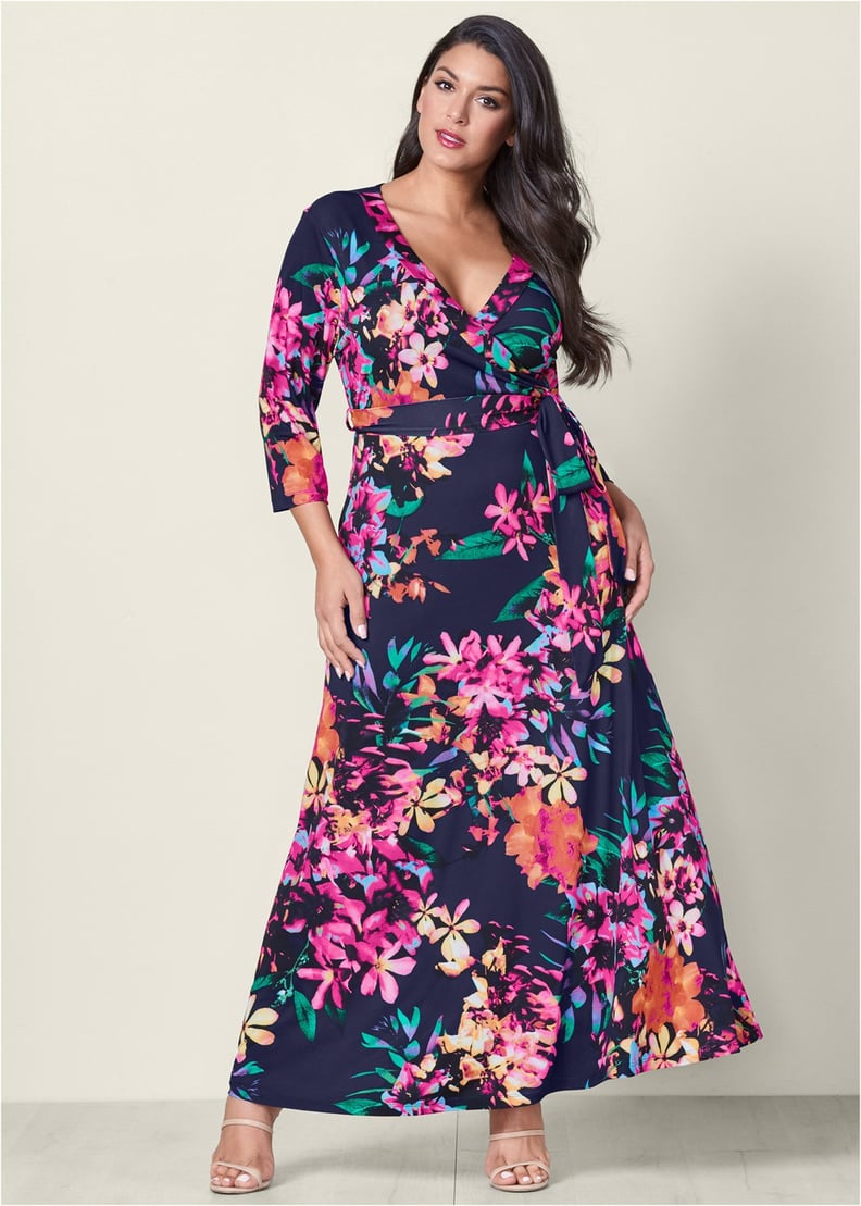 Venus Plus Size Floral Print Maxi Dress