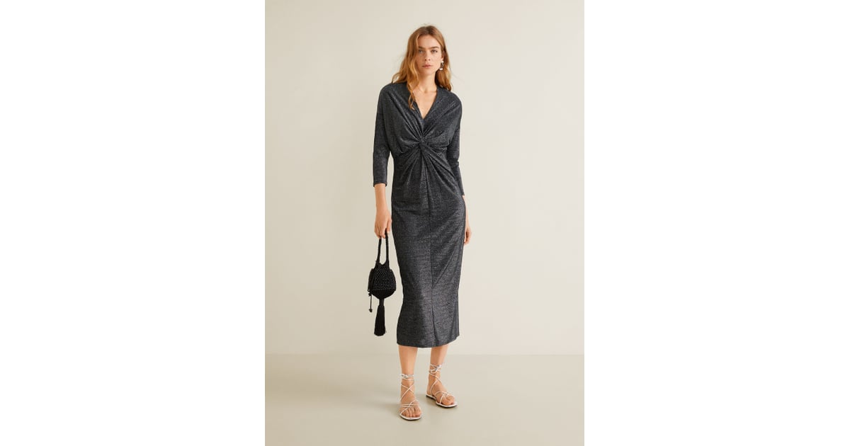 Mango Metallic Gown | Most Flattering Wedding Guest Dresses | POPSUGAR